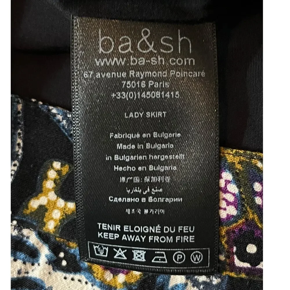 ba&sh skirt Venise paisley wrap black Medium M - Picture 7 of 8